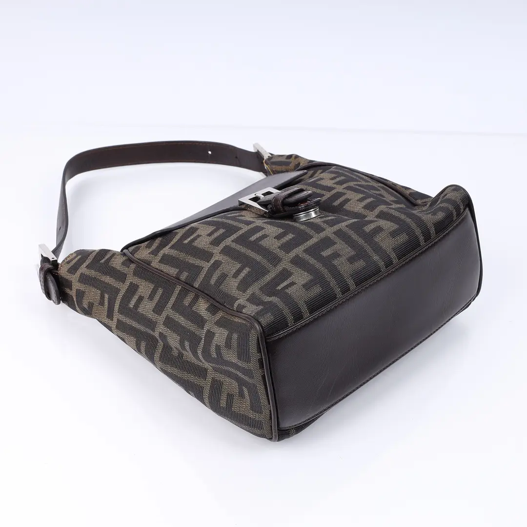 Fendi Zucca Brown Canvas Shoulder Bag