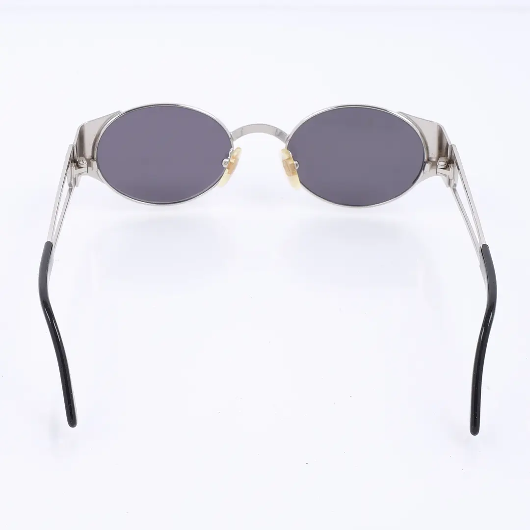 Versace Medallion Silver Metal Oval Sunglasses