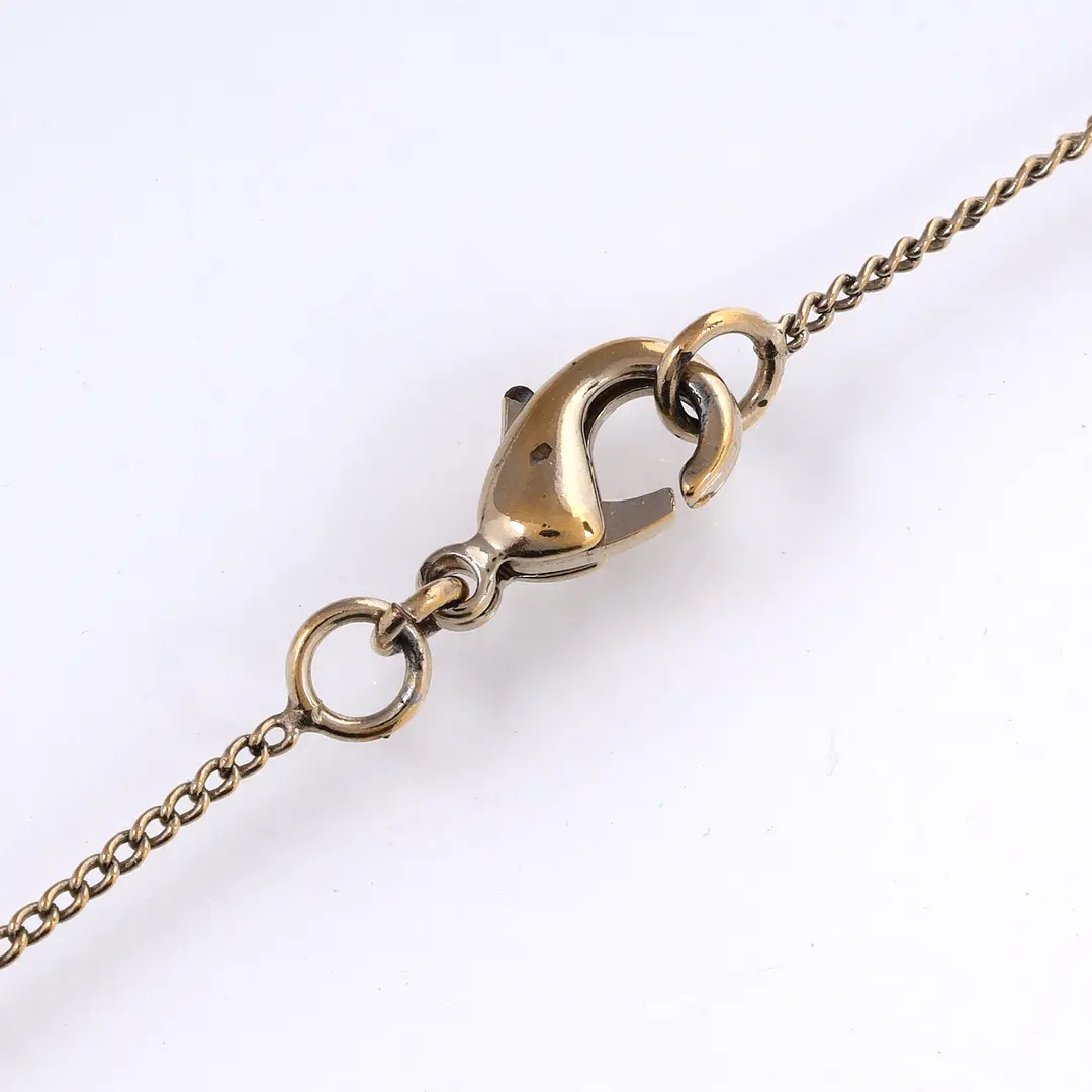 Chanel CC Lipstick Charm Gold Metal Necklace