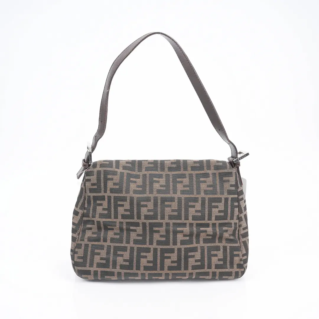 Fendi Baguette Brown Zucca Canvas Shoulder Bag