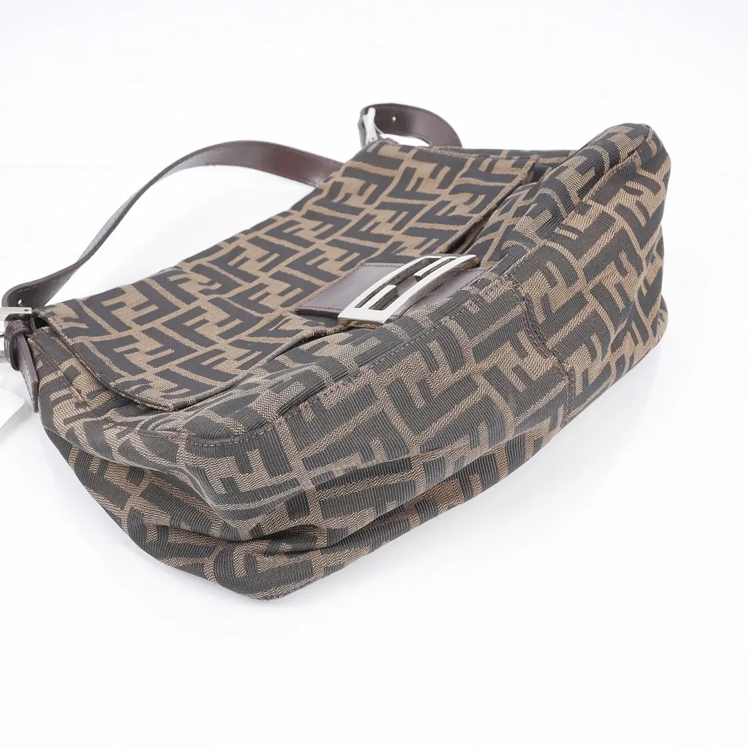 Fendi Baguette Brown Zucca Canvas Shoulder Bag