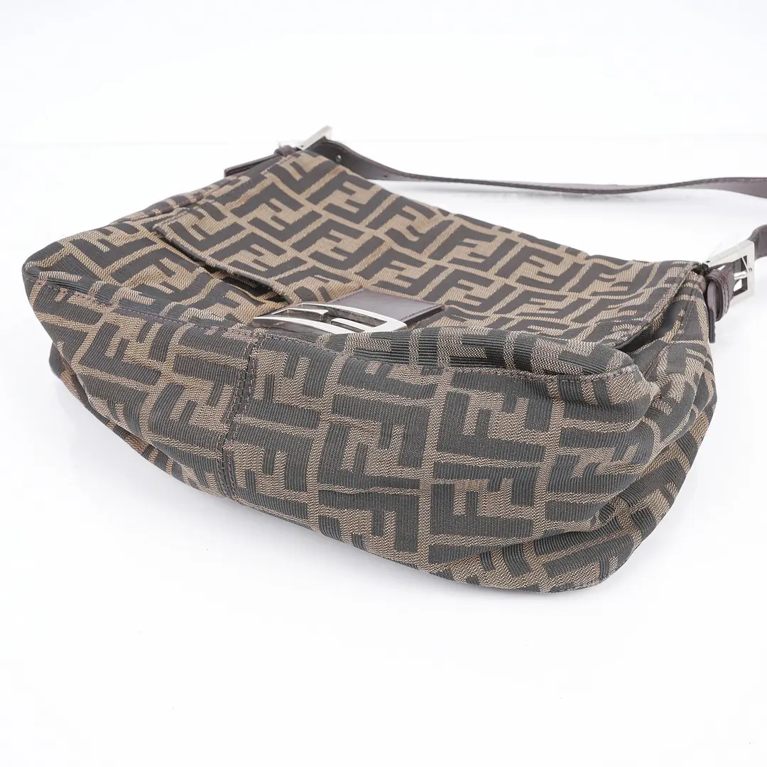Fendi Baguette Brown Zucca Canvas Shoulder Bag