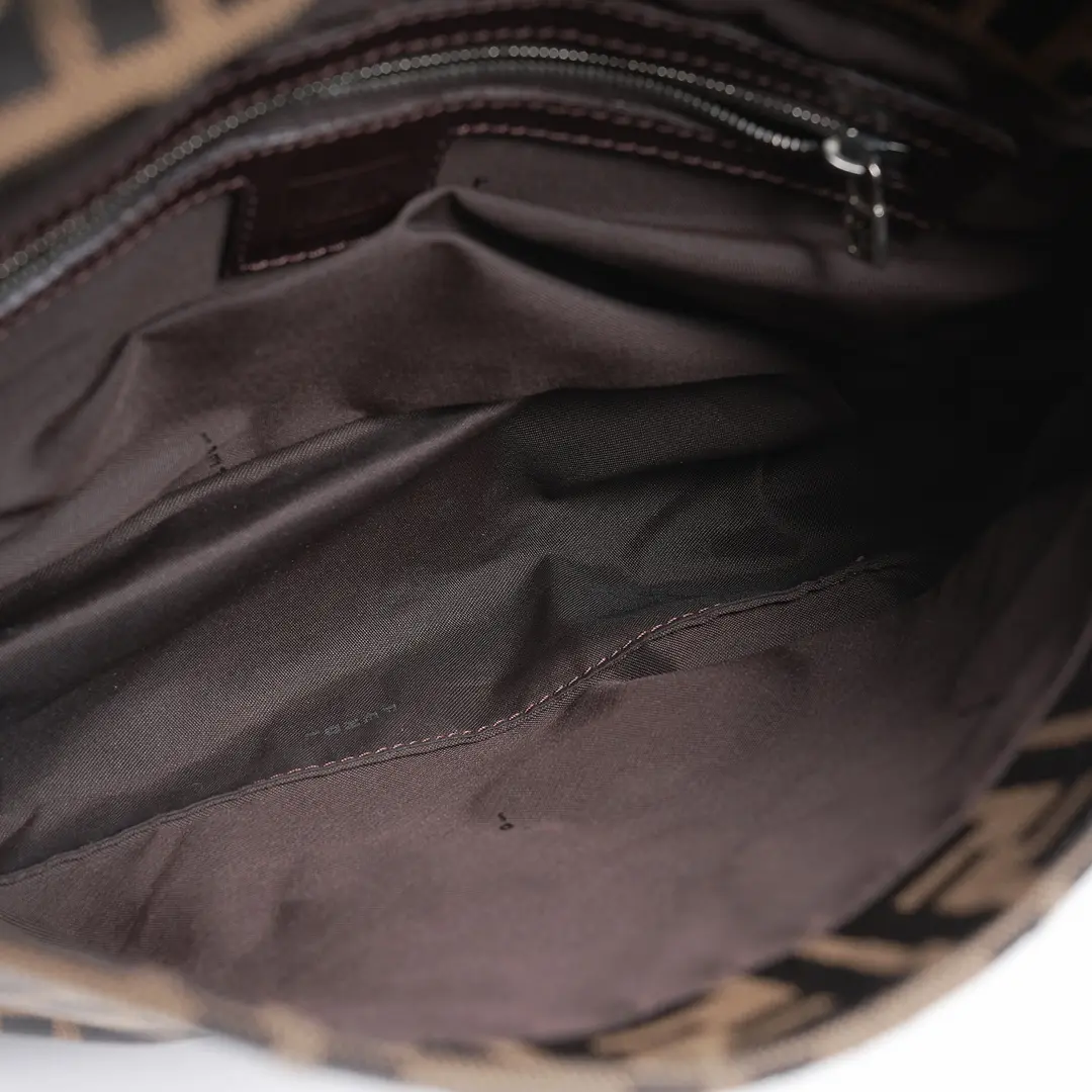 Fendi Baguette Brown Zucca Canvas Shoulder Bag