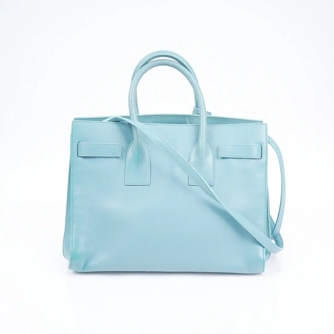 Saint Laurent Sac De Jour Blue Leather Shoulder Bag