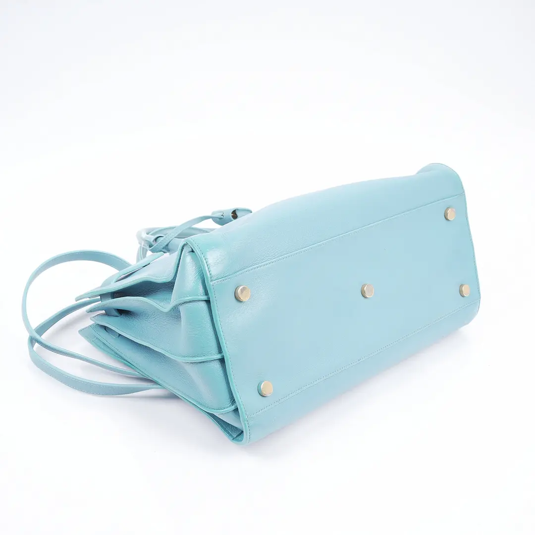 Saint Laurent Sac De Jour Blue Leather Shoulder Bag