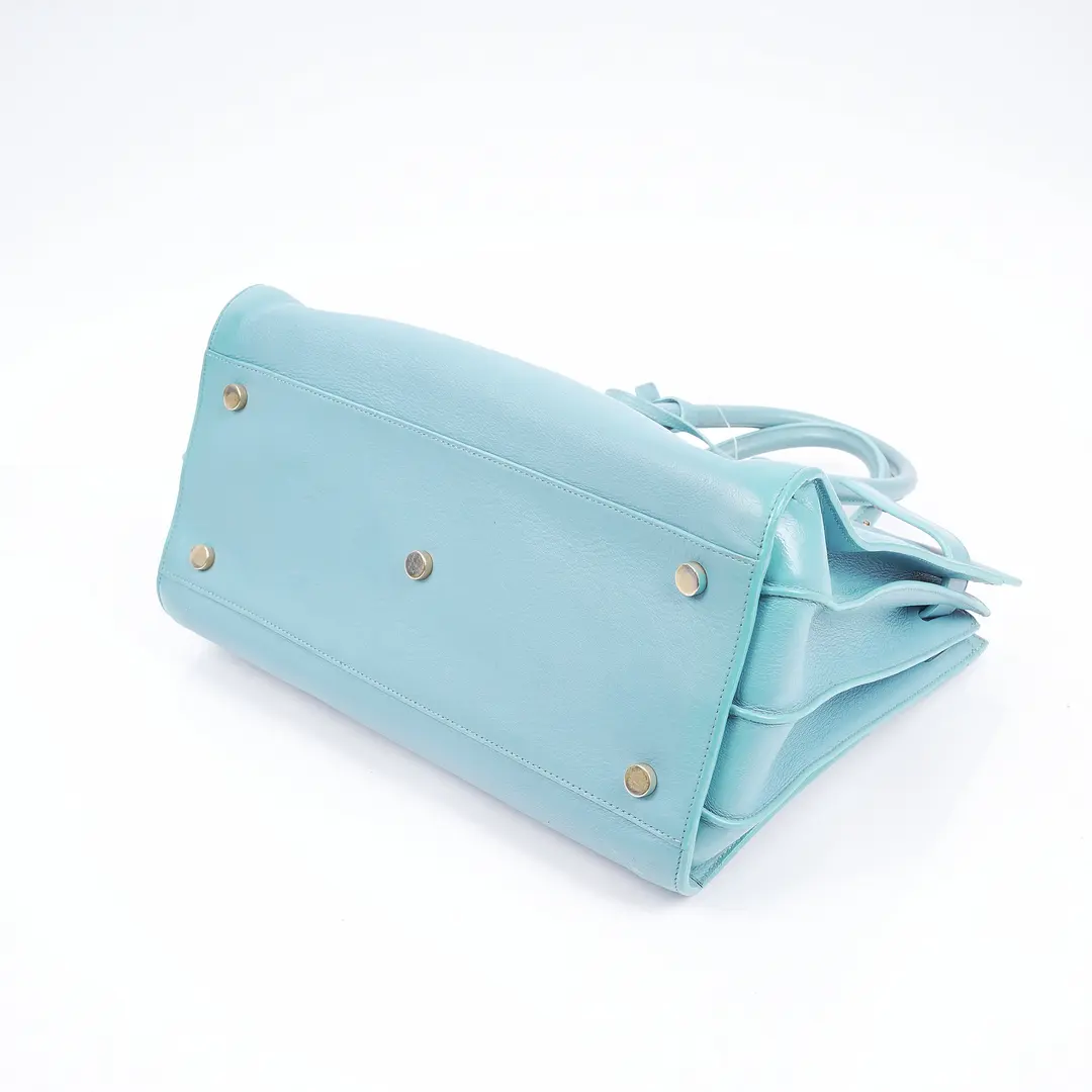 Saint Laurent Sac De Jour Blue Leather Shoulder Bag