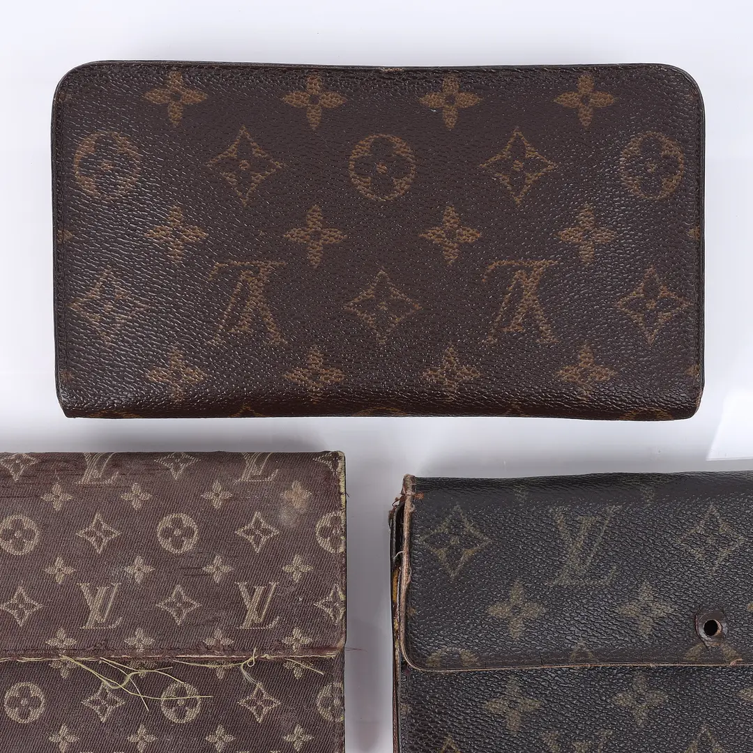 Louis Vuitton Brown Monogram and Damier Ebene Wallets Set