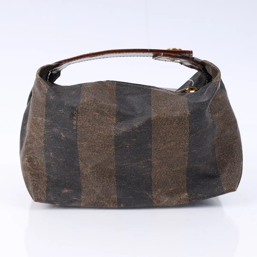 Fendi Pequin Brown Canvas Handbag