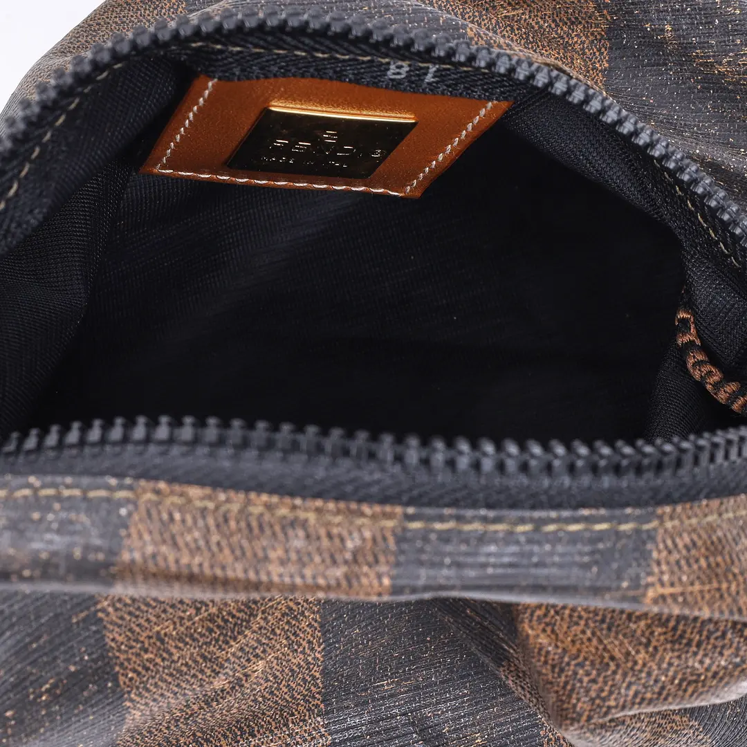 Fendi Pequin Brown Canvas Handbag