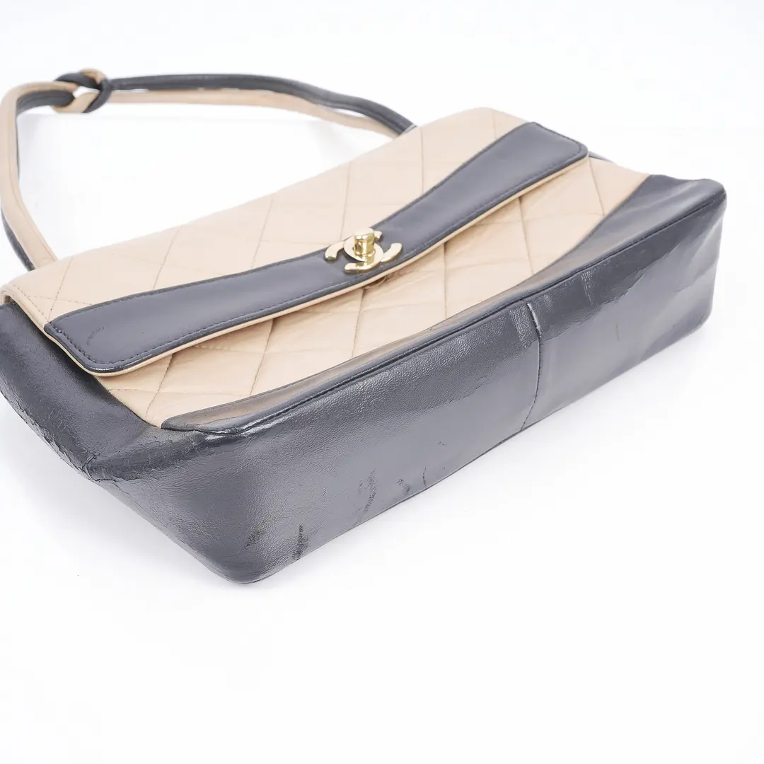 Chanel Vintage Two-Tone Lambskin Shoulder Bag