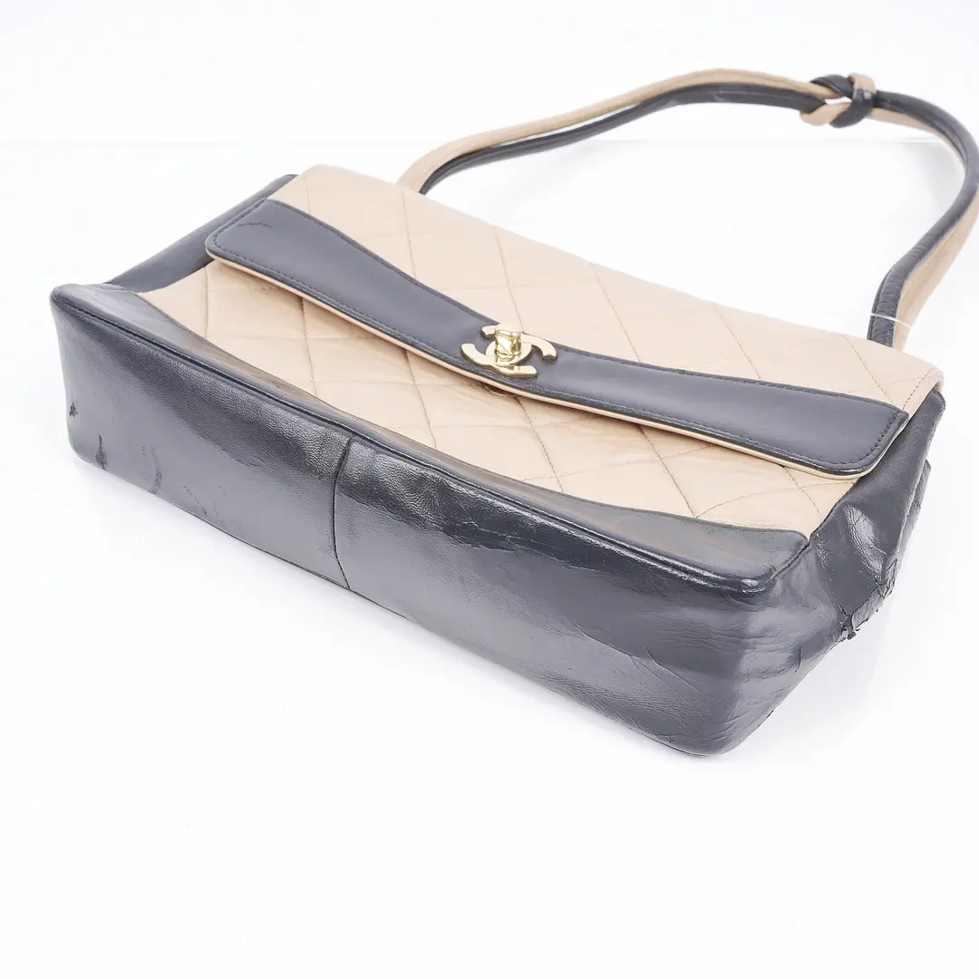 Chanel Vintage Two-Tone Lambskin Shoulder Bag