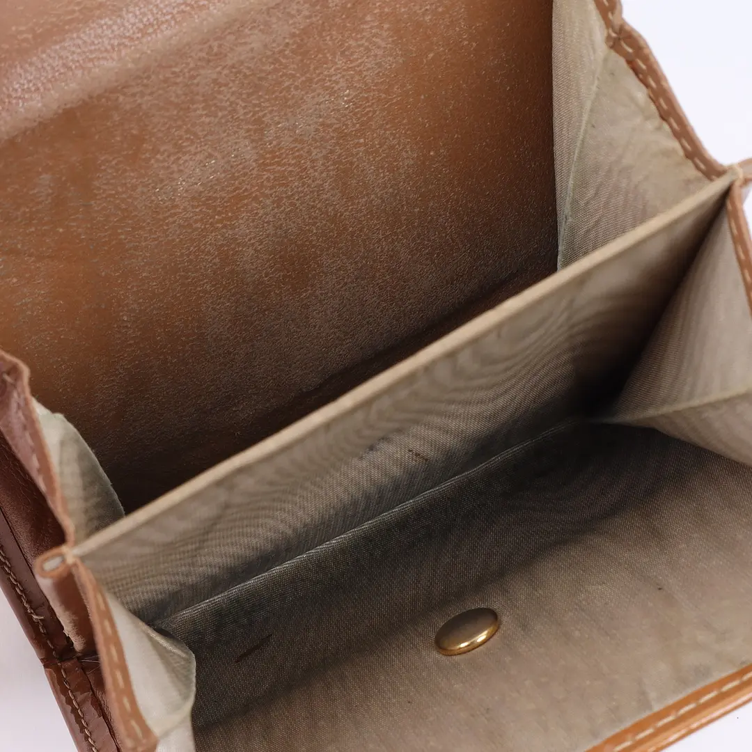Chanel CC Logo Brown Patent Leather Trifold Wallet