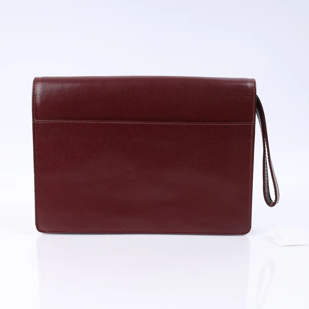 Cartier Must de Cartier Burgundy Leather Clutch