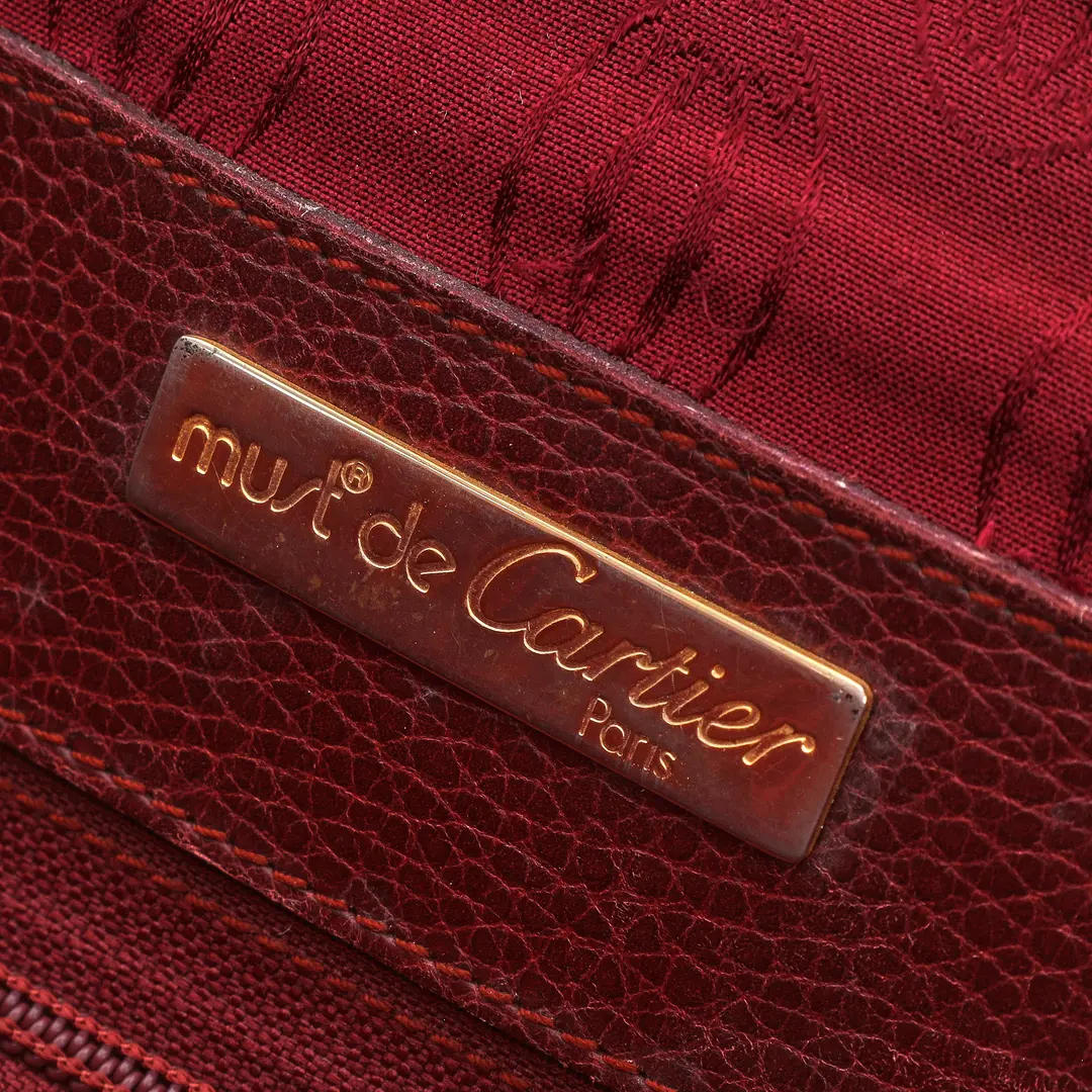 Cartier Must de Cartier Burgundy Leather Briefcase