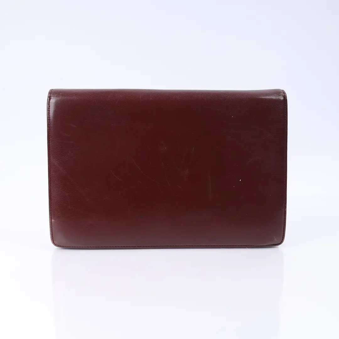Cartier Must de Cartier Burgundy Leather Clutch