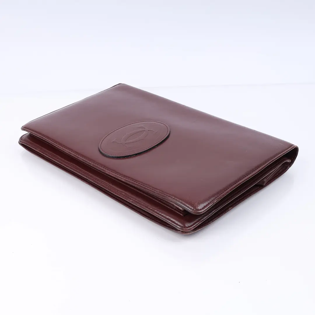 Cartier Must de Cartier Burgundy Leather Clutch