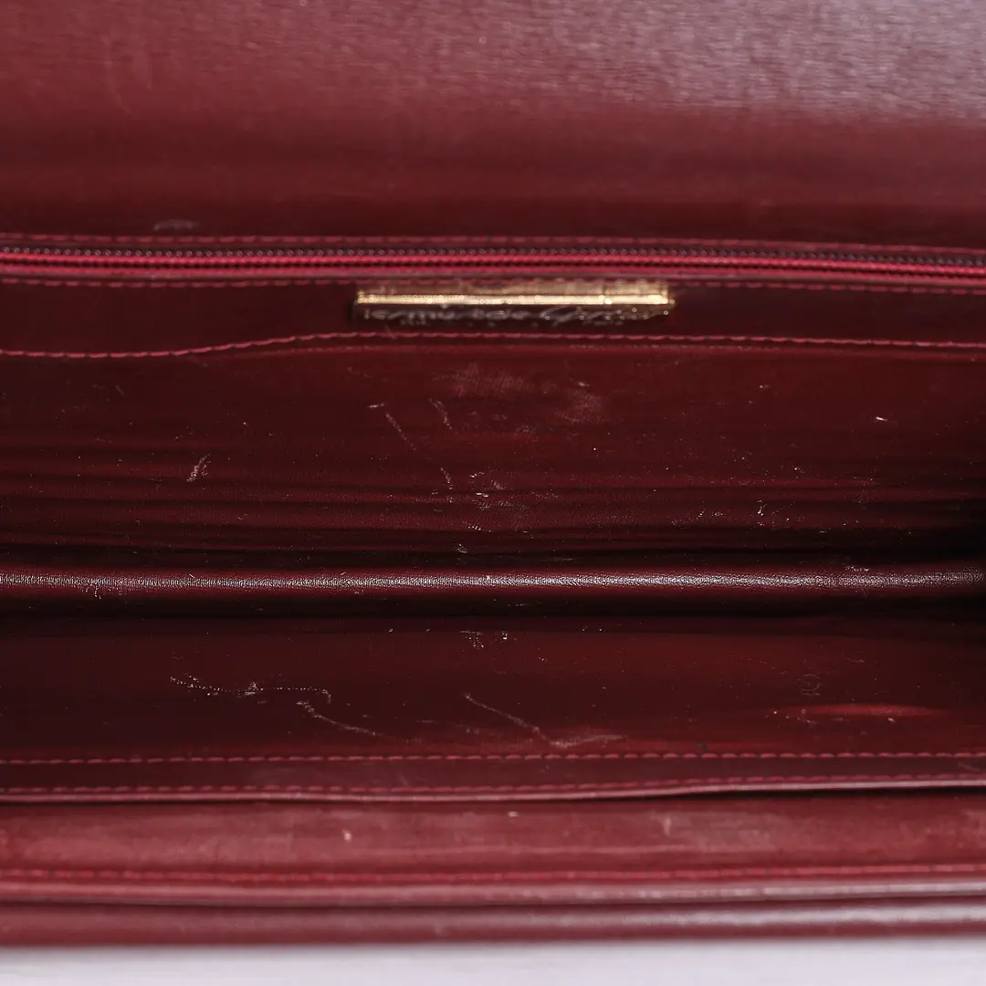 Cartier Must de Cartier Burgundy Leather Clutch