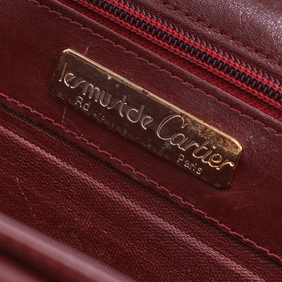 Cartier Must de Cartier Burgundy Leather Clutch
