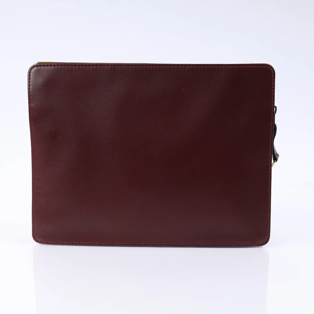Cartier Must de Cartier Burgundy Leather Clutch