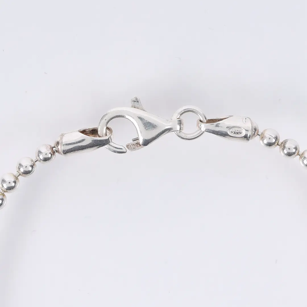 Gucci Dog Tag Silver Ball Chain Bracelet