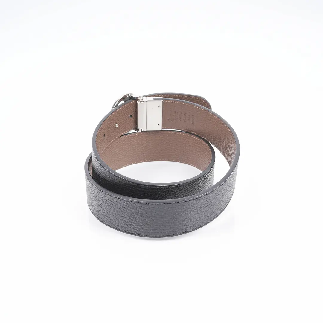 Gucci Interlocking G Black Brown Leather Belt