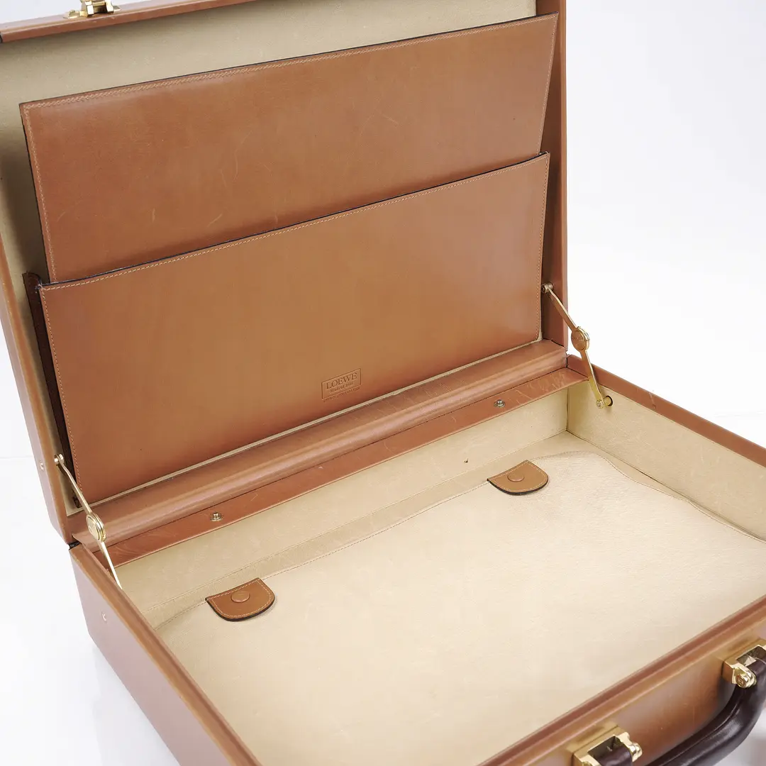Loewe Vintage Beige Leather Hardcase Briefcase