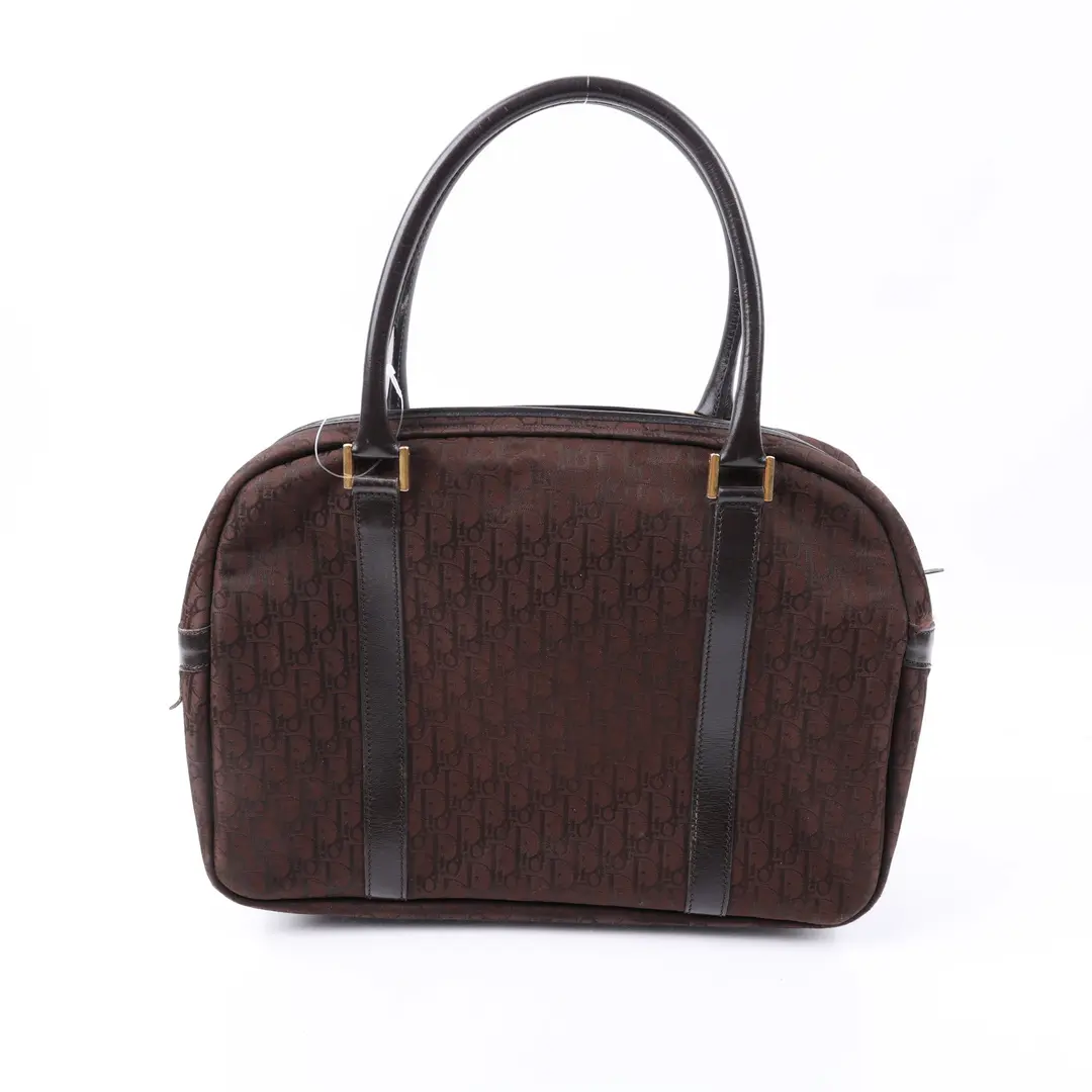 Dior Trotter Brown Canvas Boston Bag