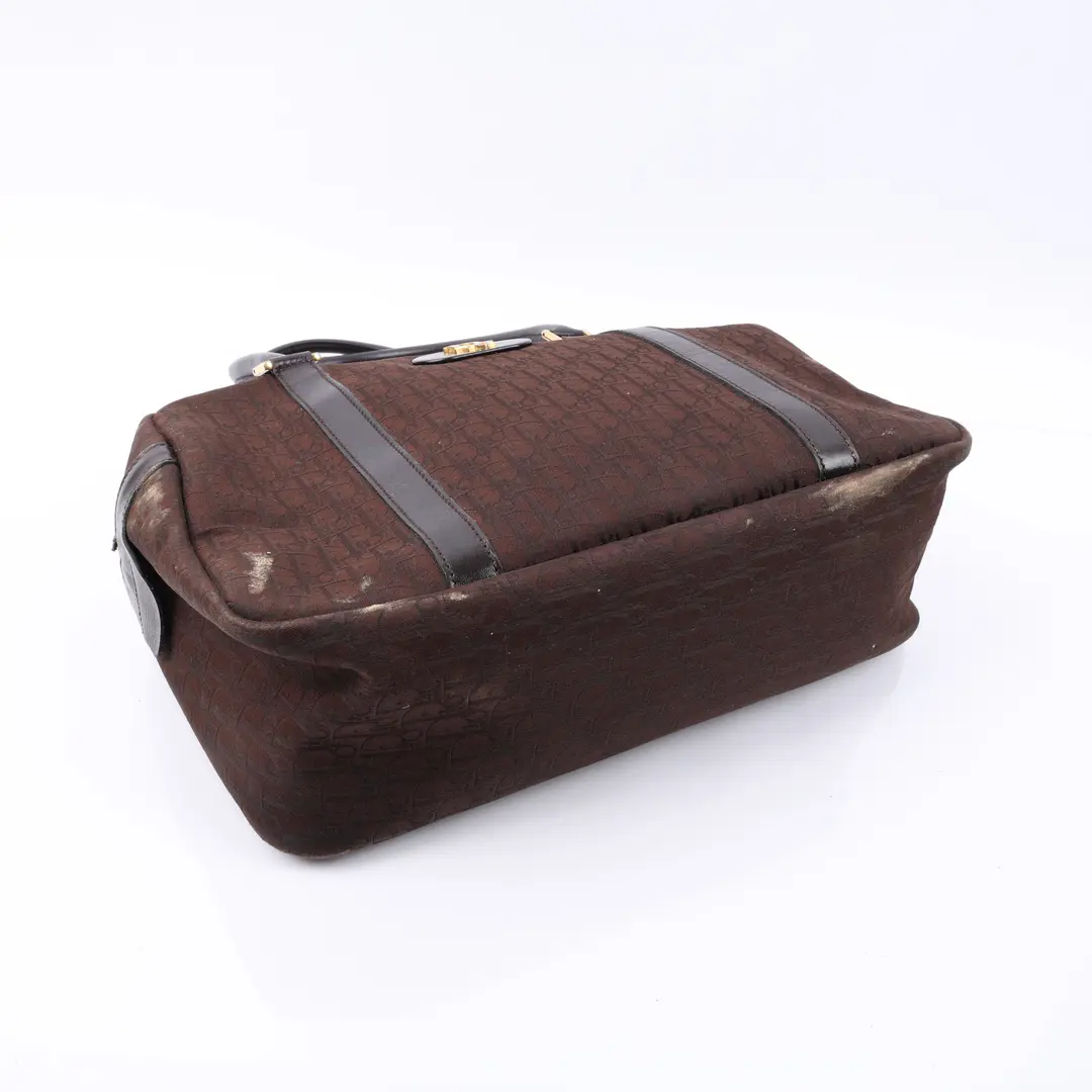 Dior Trotter Brown Canvas Boston Bag