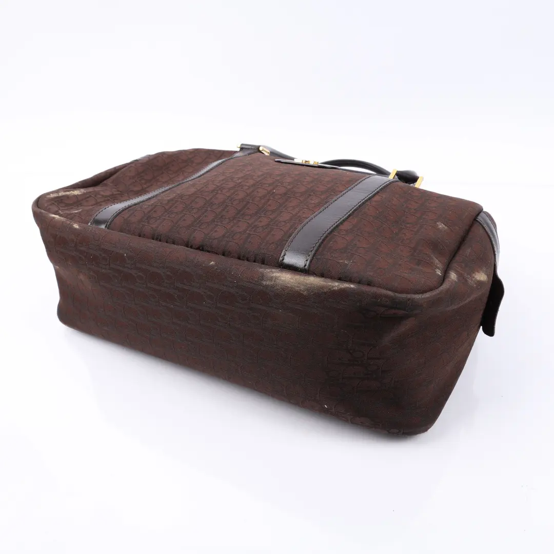 Dior Trotter Brown Canvas Boston Bag