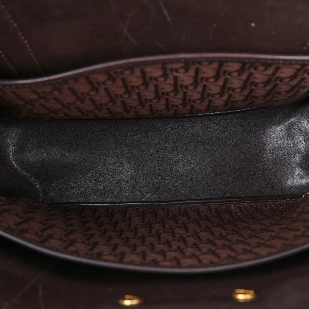 Dior Trotter Brown Canvas Boston Bag