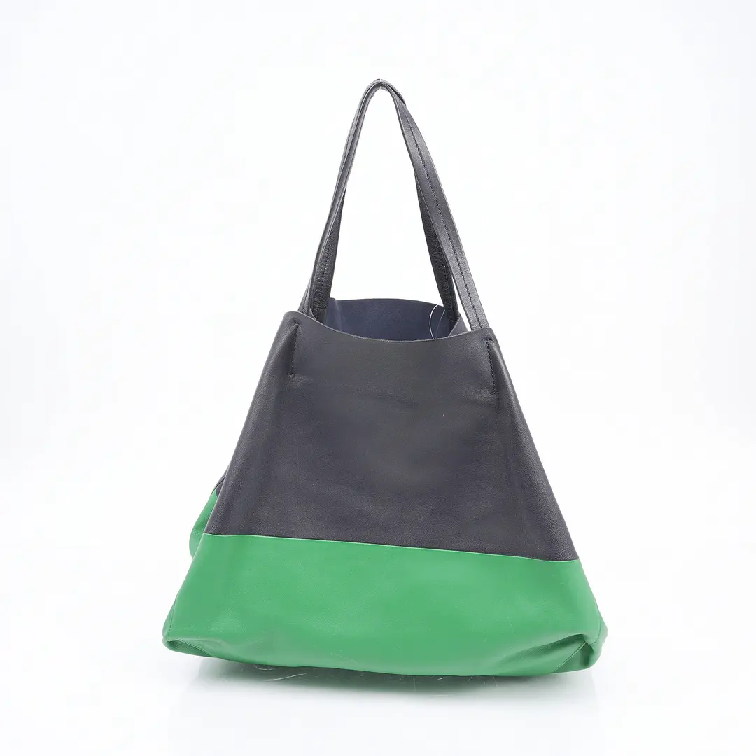 Celine All Soft Blue Green Leather Tote Bag