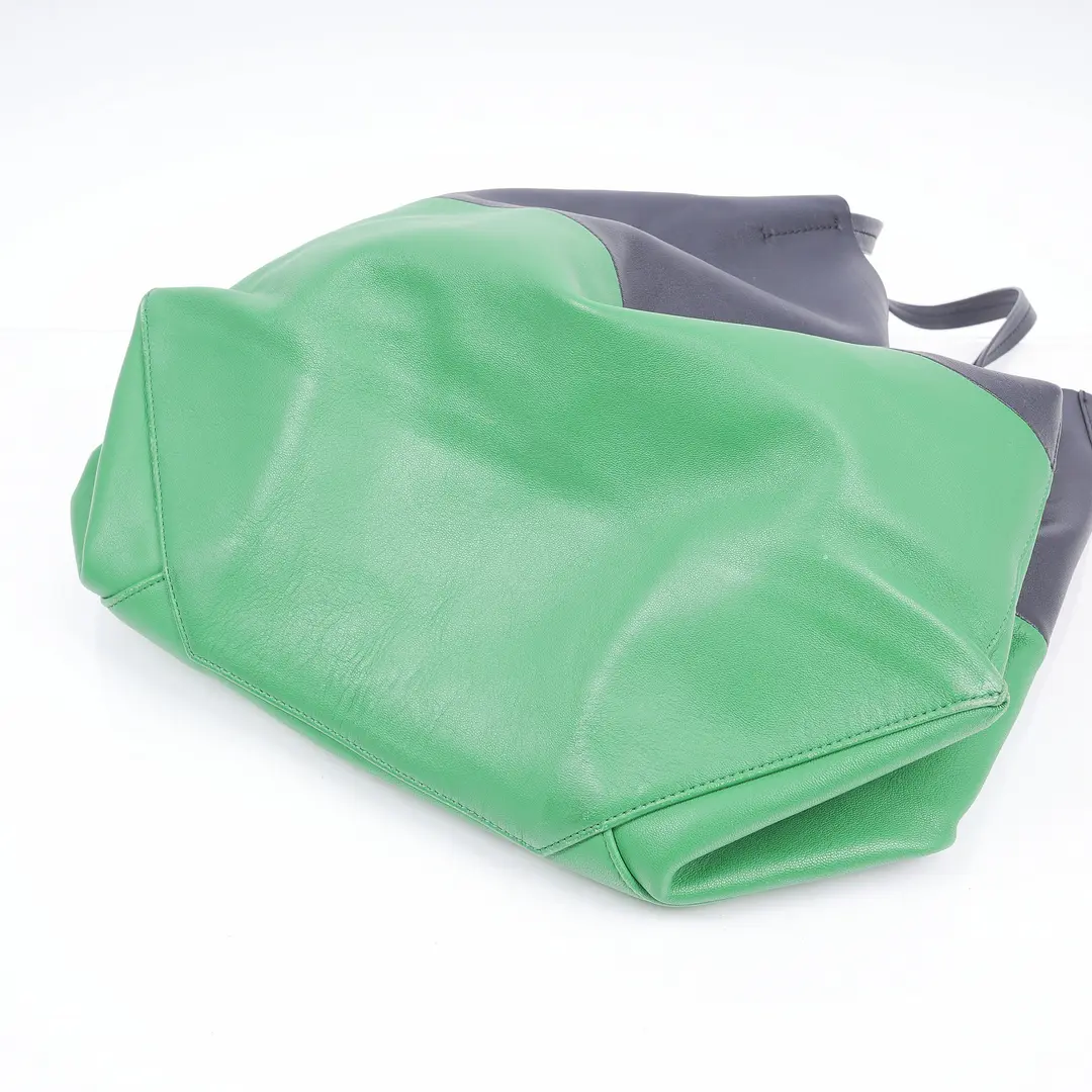 Celine All Soft Blue Green Leather Tote Bag