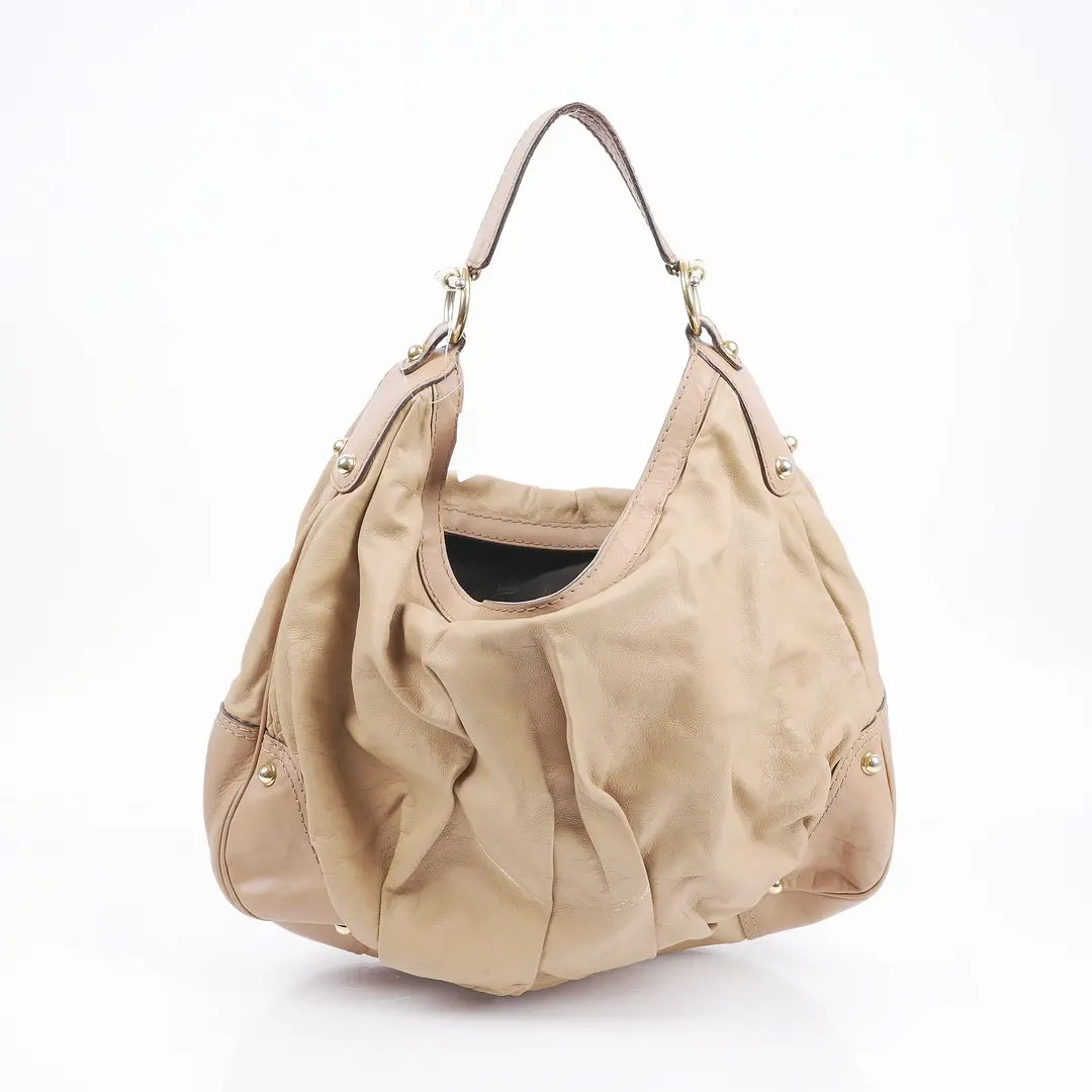 Gucci Hysteria Hobo Beige Leather Shoulder Bag