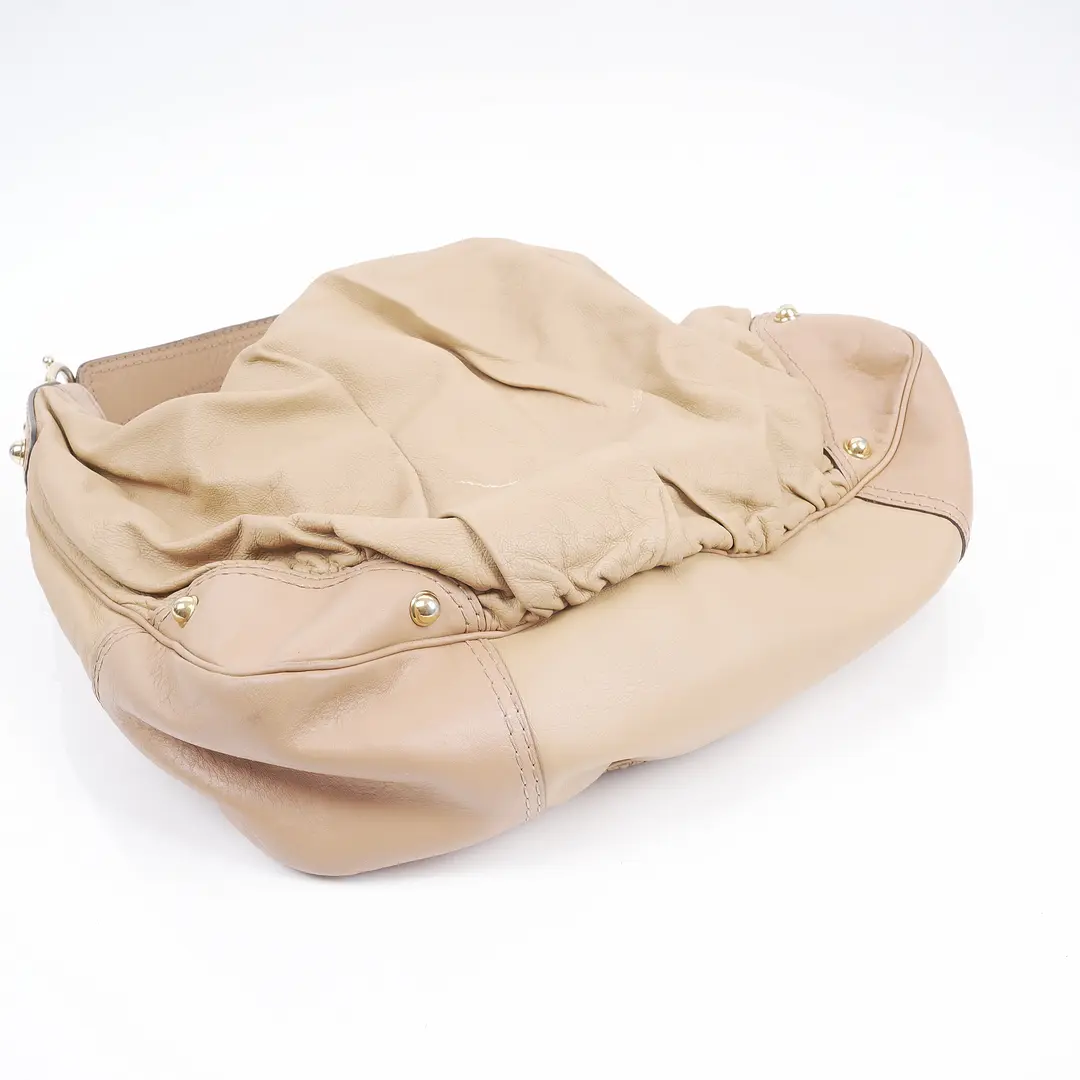 Gucci Hysteria Hobo Beige Leather Shoulder Bag