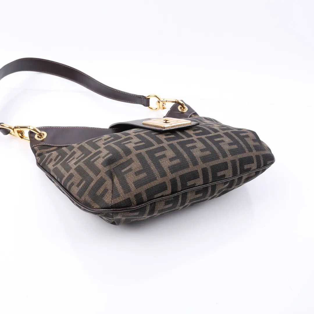Fendi Zucca Brown Canvas Shoulder Bag