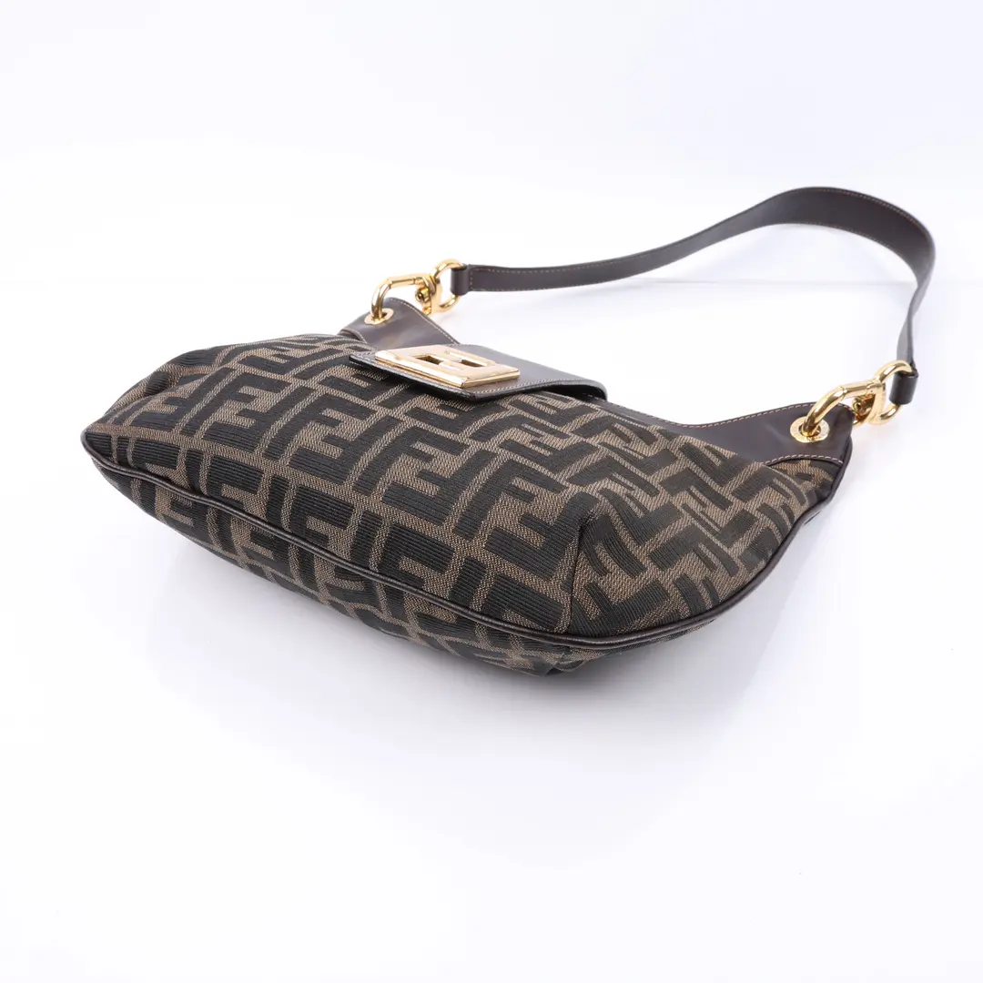 Fendi Zucca Brown Canvas Shoulder Bag