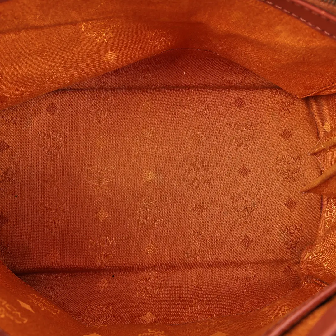 MCM Boston Bag Brown Visetos Canvas