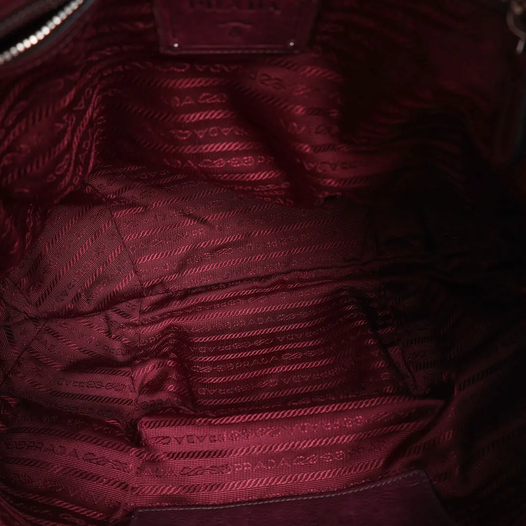 Prada Gauffre Red Leather Shoulder Bag