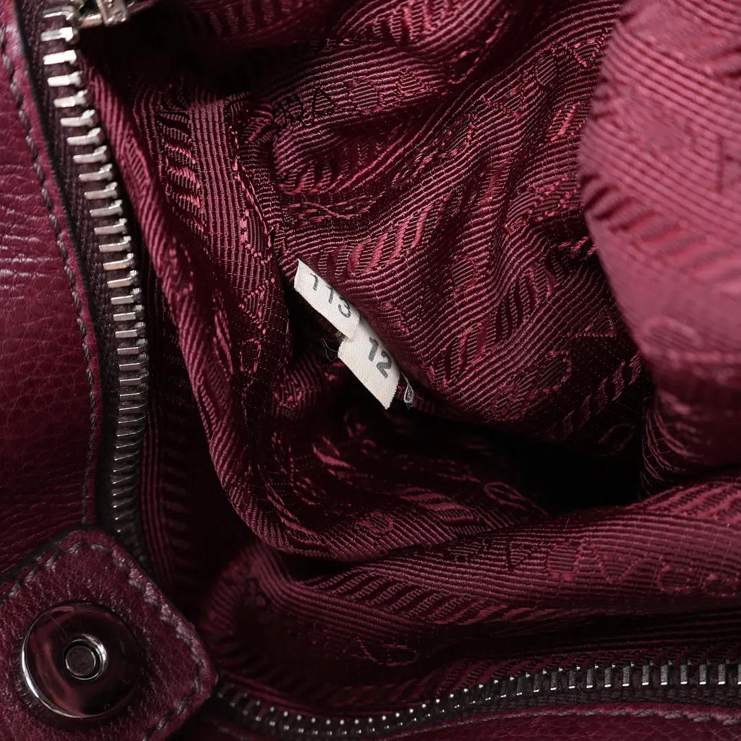 Prada Gauffre Red Leather Shoulder Bag