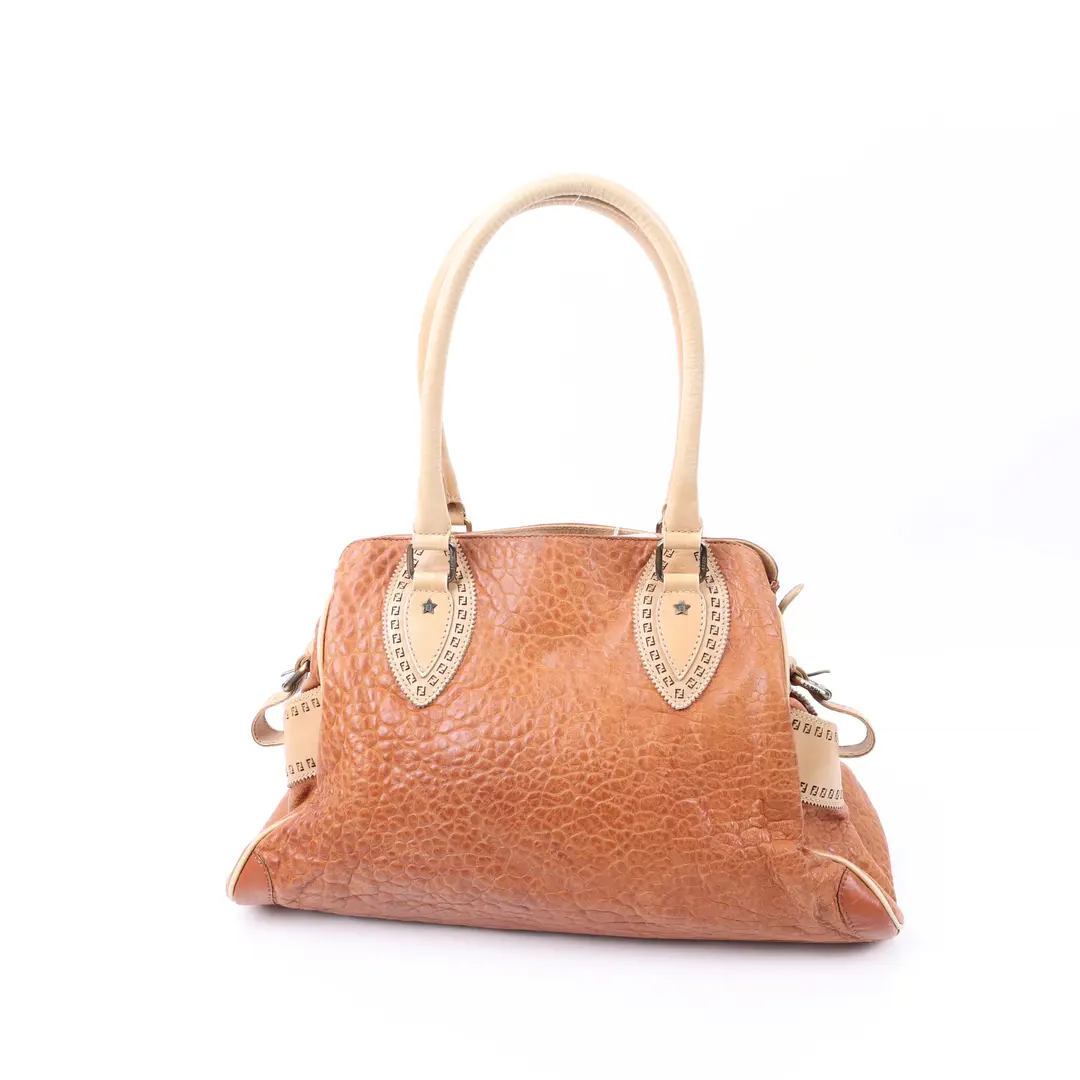 Fendi Selleria Villa Borghese Brown Leather Shoulder Bag