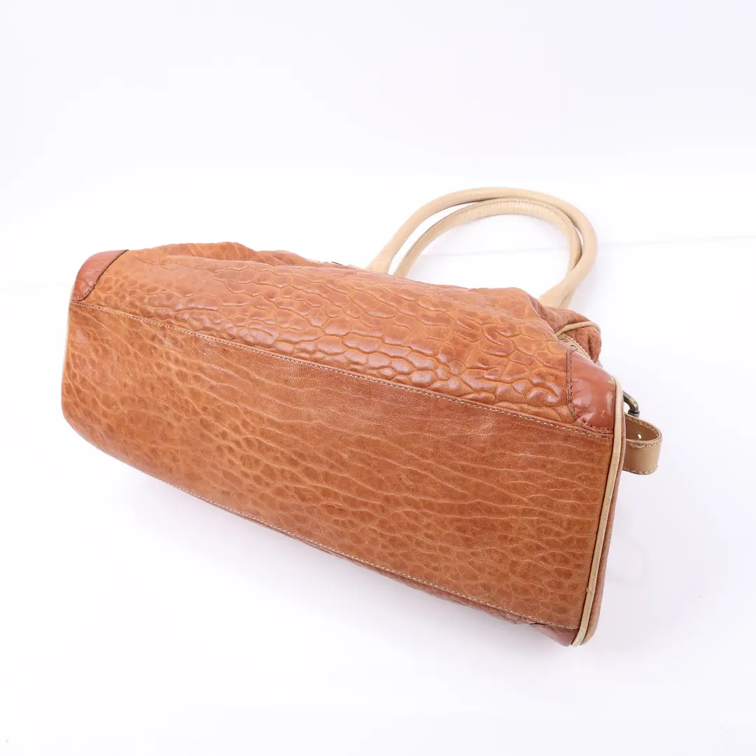 Fendi Selleria Villa Borghese Brown Leather Shoulder Bag
