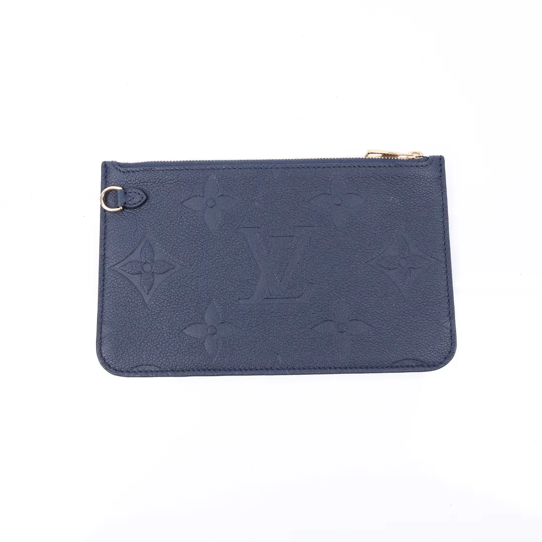 Louis Vuitton Neverfull Pouch Blue Monogram Empreinte