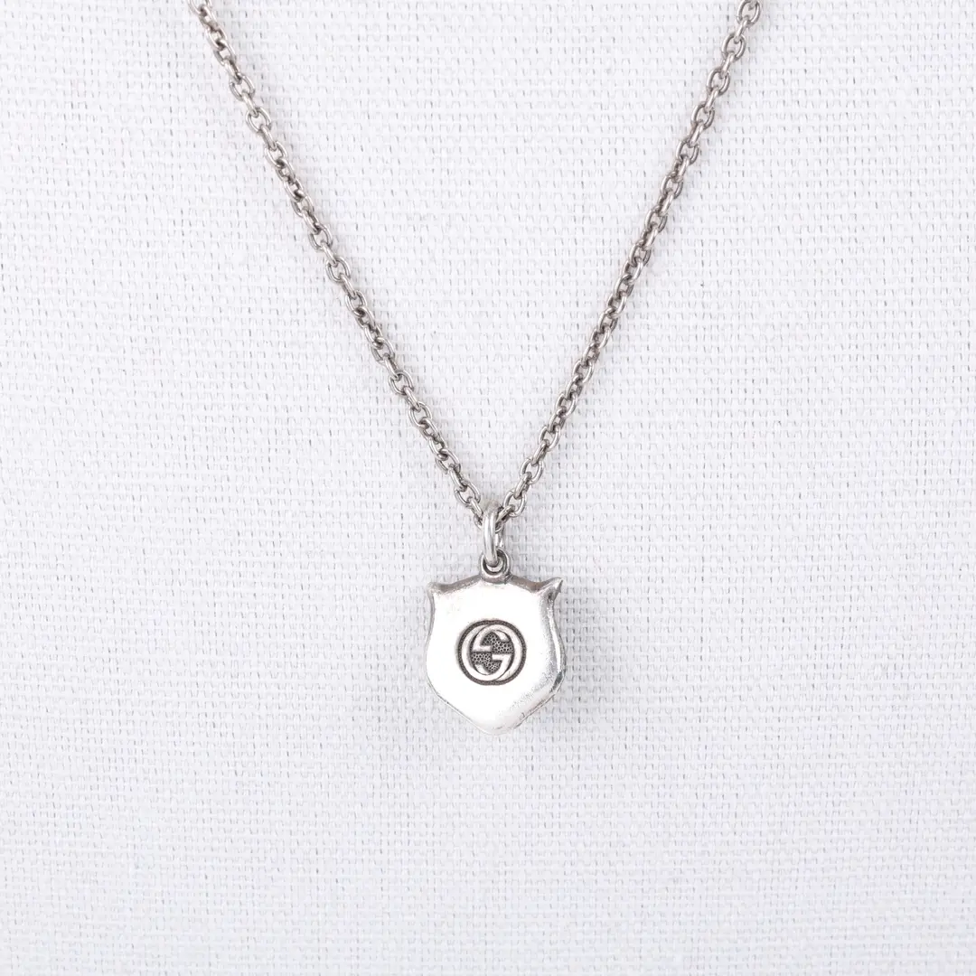 Gucci Anger Forest Feline Head Silver Necklace