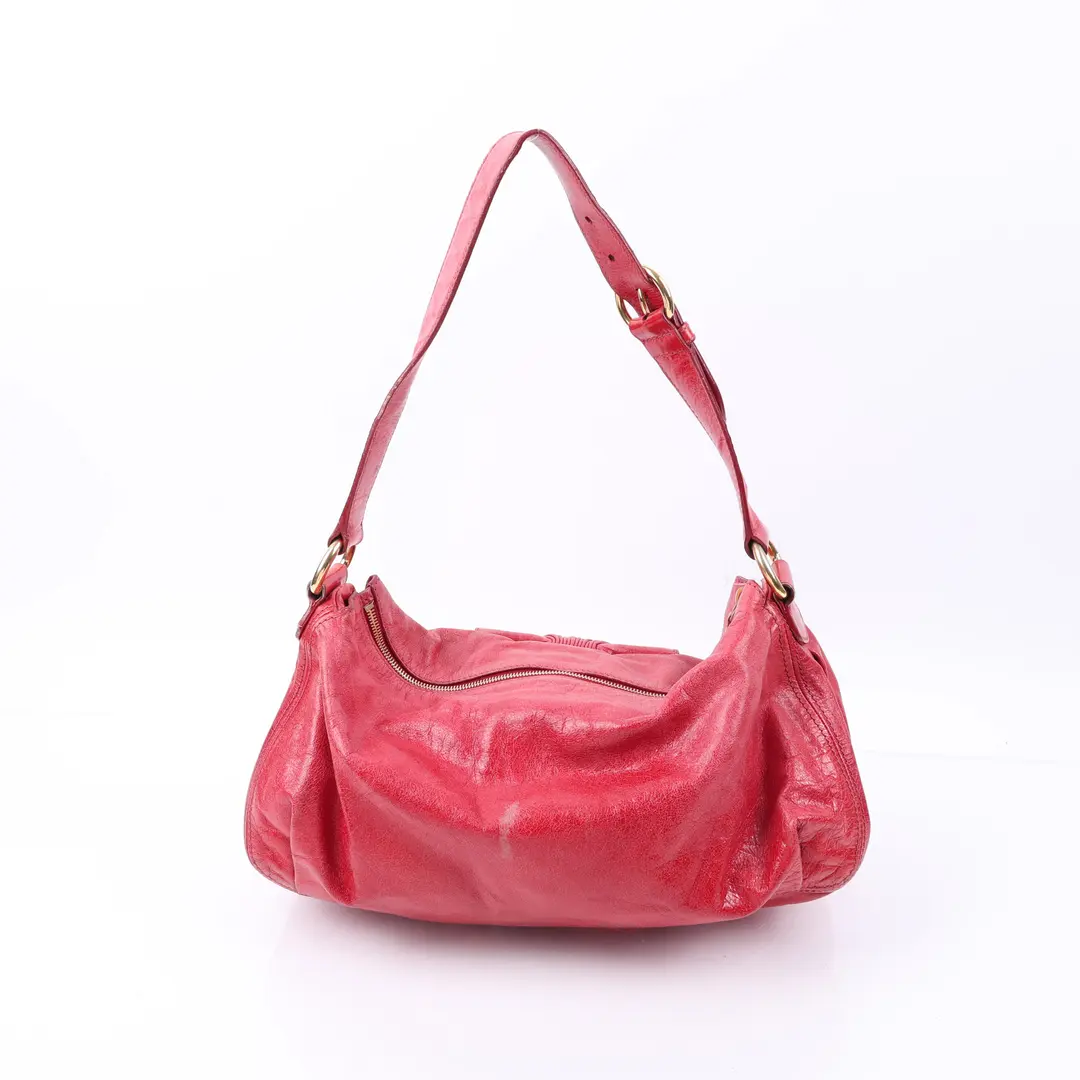 Miu Miu Bow Lock Red Leather Shoulder Bag