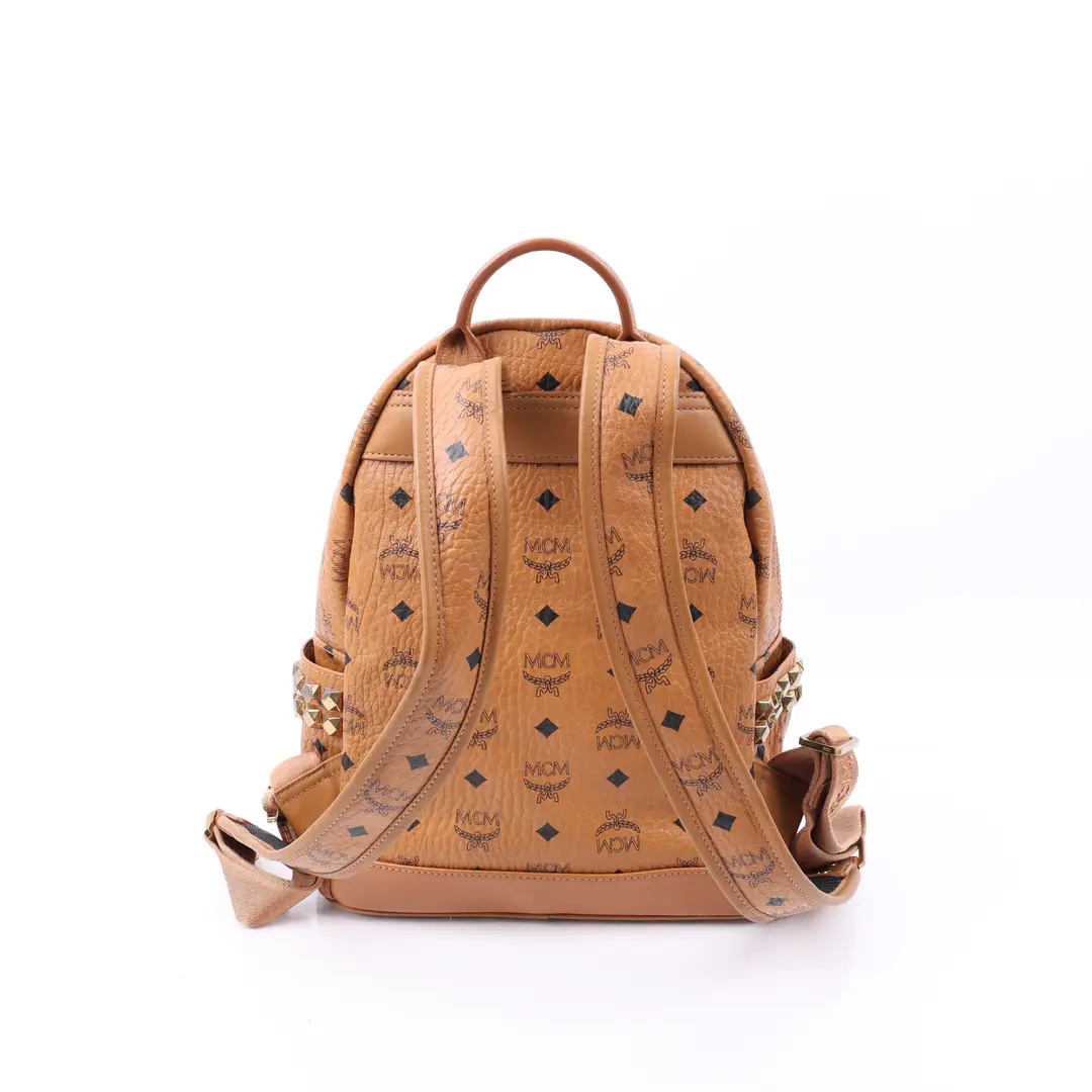 MCM Stark Brown Visetos Canvas Backpack