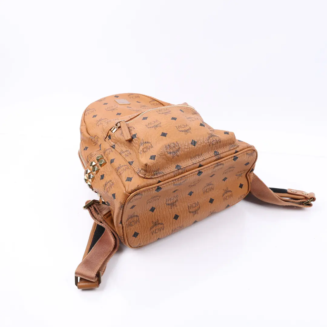 MCM Stark Brown Visetos Canvas Backpack