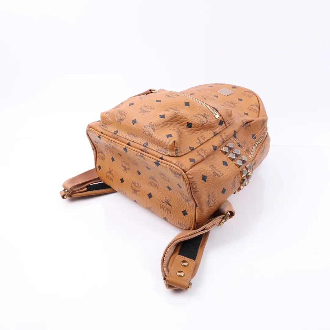 MCM Stark Brown Visetos Canvas Backpack