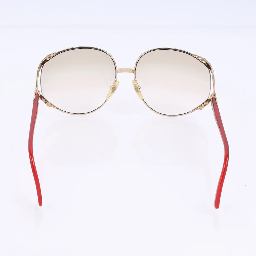 Dior Vintage 2250 Red Gold Metal Sunglasses
