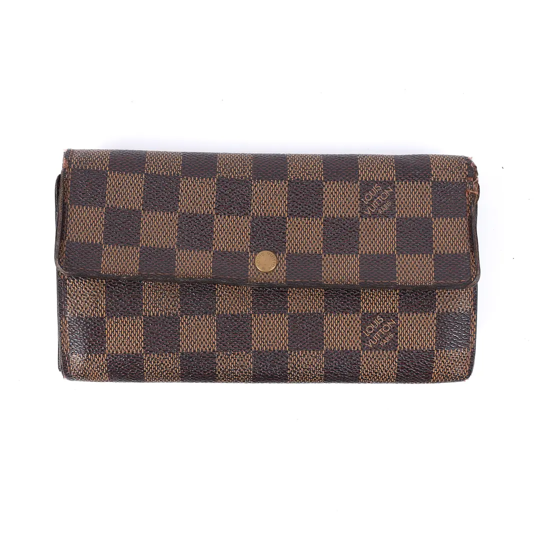 Louis Vuitton & Bottega Veneta Brown Leather Wallet Set