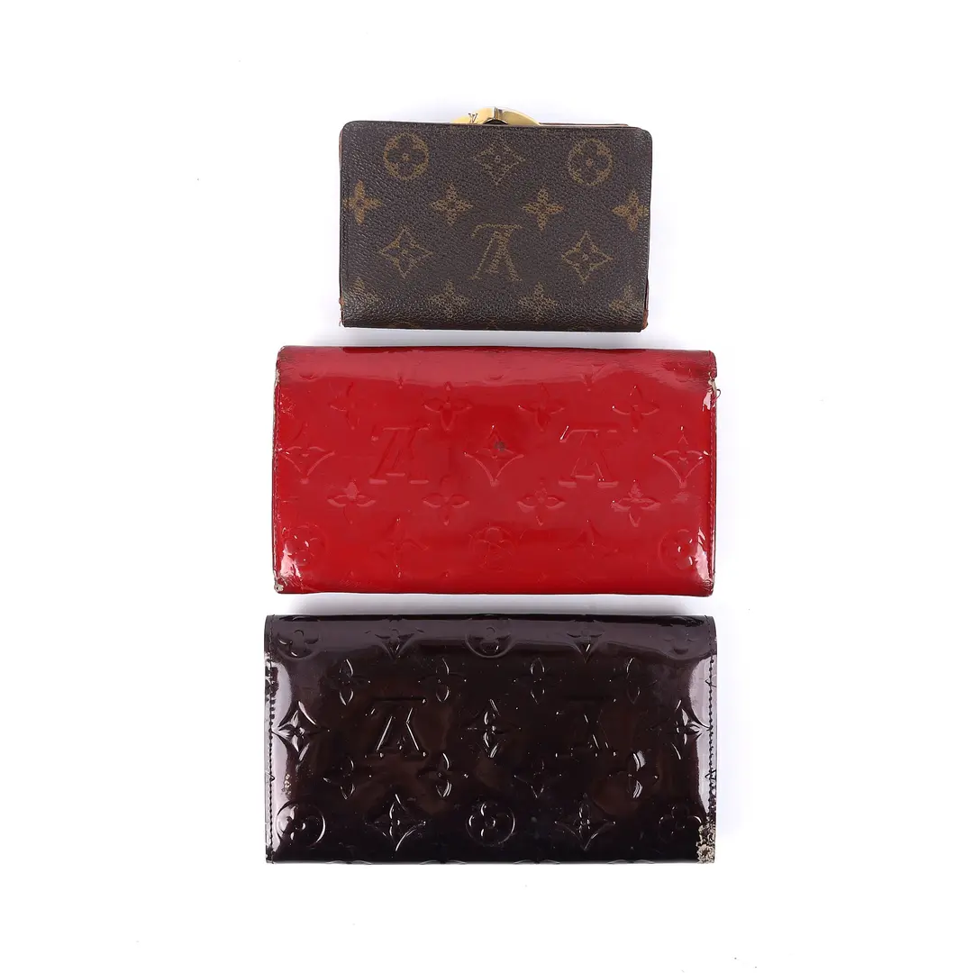 Louis Vuitton Monogram and Vernis Wallet Set of 3